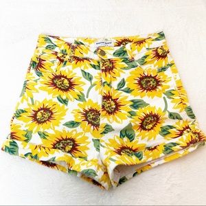 American Apparel High Waisted Sunflower Shorts 29